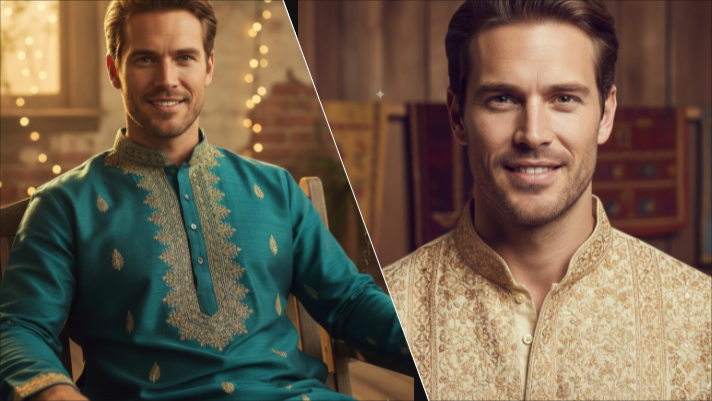 <span class="title-prefix">Google Gemini AI</span> <span class="title-name">Kurta Portrait</span> <span class="title-suffix">Photo Editing Prompts</span>