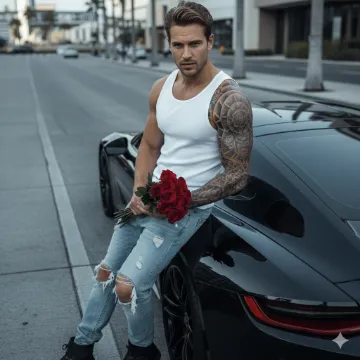 Google Gemini AI Attitude Boy Luxury Car Photo Editing Prompt AI generation example for Attitude Boy