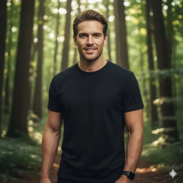 Google Gemini AI Black Shirt Boy Moody Portrait Photo Editing Prompt AI generation example for Black Shirt Boy