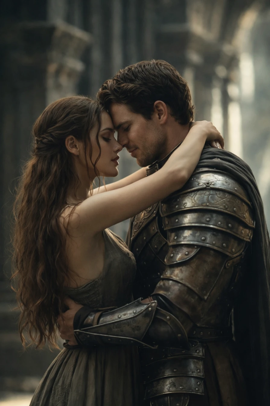 Medieval Warrior Romance Couple – Ultra Realistic Cinematic Love Scene AI generation example for Cinematic Portrait