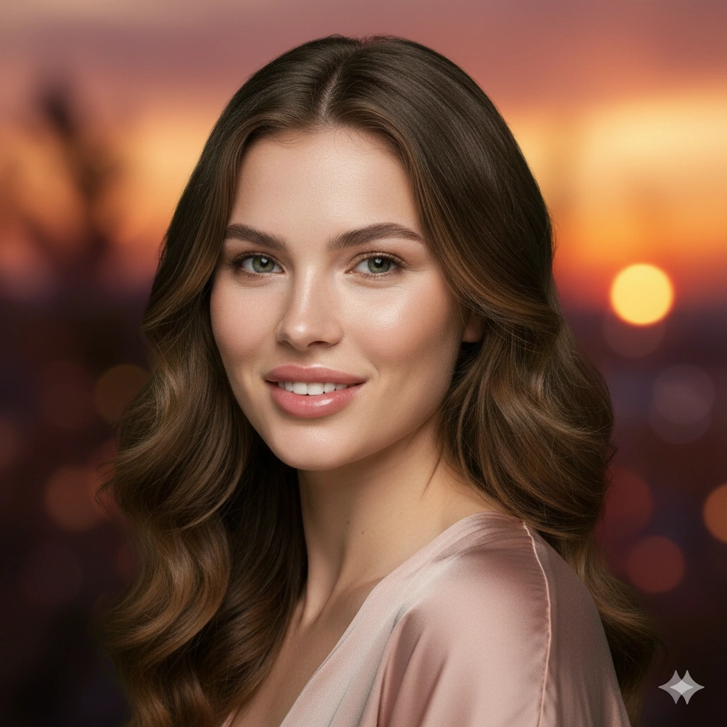 Sunset Cinematic Female Portrait AI generation example for Cinematic Portrait