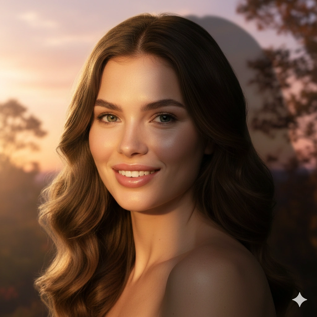 Golden Hour Cinematic Female Portrait AI generation example for Cinematic Portrait