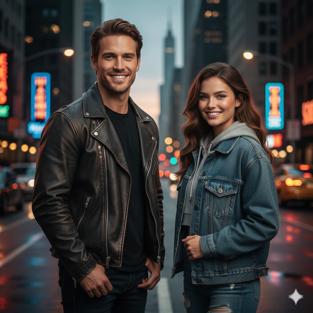 Sunset Couple Cinematic Portrait AI generation example for Couple Portrait