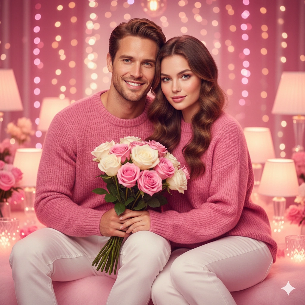 Sunset Couple Cinematic Portrait AI generation example for Couple Portrait