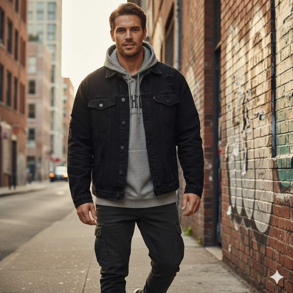 Streetwear Style Male Portrait AI generation example for Editorial Portrait