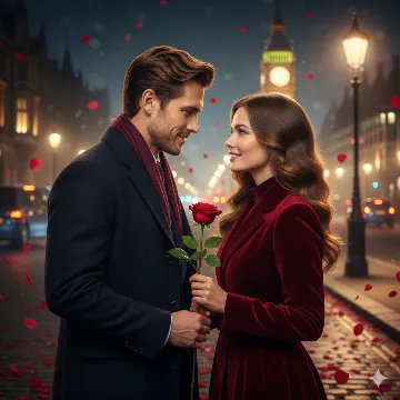 London in Bloom: A Rose Day Love Story AI generation example for Happy Rose Day