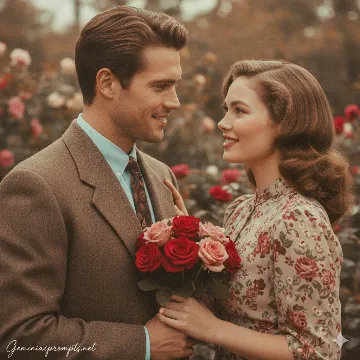 Timeless Roses — A Vintage Rose Day Love Story AI generation example for Happy Rose Day