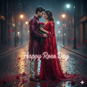 Rain of Roses — Ultra-Realistic Face-Lock Rose Day Romance AI generation example for Happy Rose Day