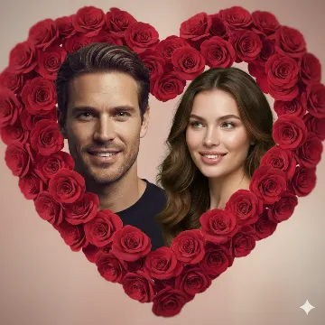Hearts of Roses — A Romantic Rose Day Portrait AI generation example for Happy Rose Day