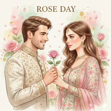 A Rose Between Us — Timeless Rose Day Romance AI generation example for Happy Rose Day