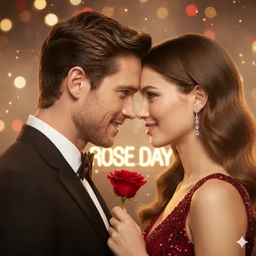 Hollywood Rose Day Romance — Ultra-Realistic Cinematic Moment AI generation example for Happy Rose Day