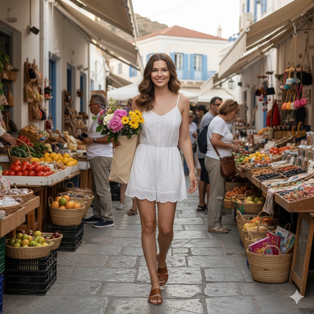 Hydra Market Summer Romper Portrait AI generation example for Hot Girl Portrait