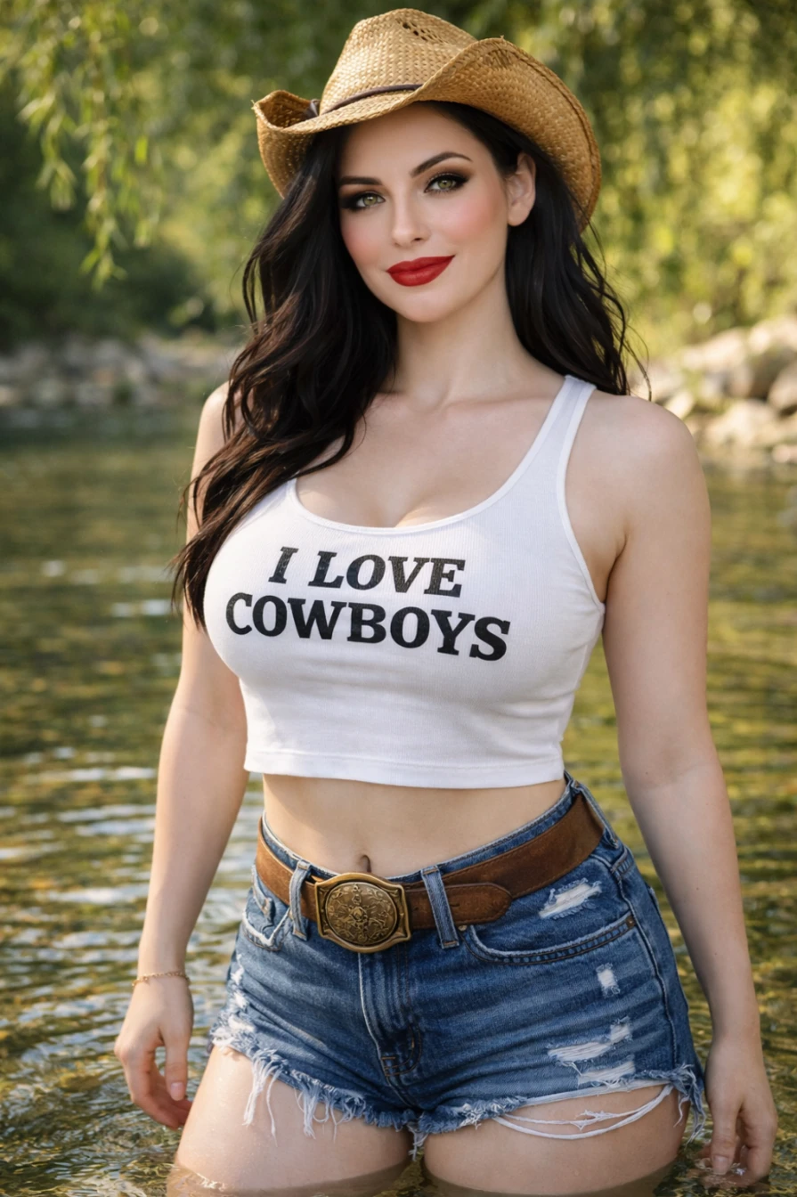 Western Beauty: River Cowgirl Portrait AI generation example for Hot Girl Portrait