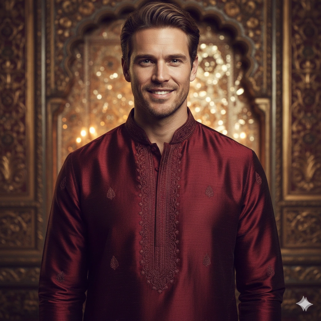 Traditional Kurta Male Portrait AI generation example for Kurta Portrait