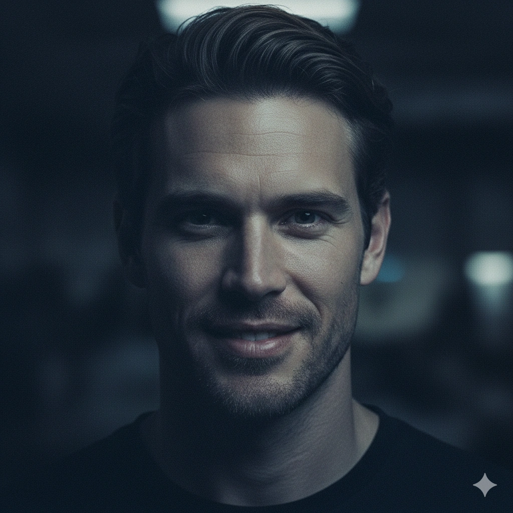 Dark ambient portrait AI generation example for Moody Portrait