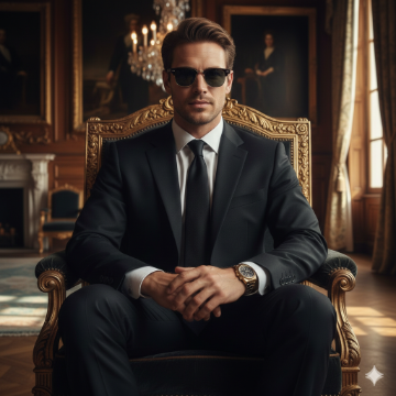 Google Gemini AI Royal Look Boy Luxury Suit Photo Editing Prompt AI generation example for Royal Look Boy