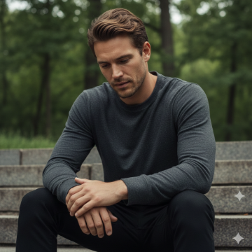 Google Gemini AI Sad Boy Sitting Alone Photo Editing Prompt AI generation example for Sad Boy