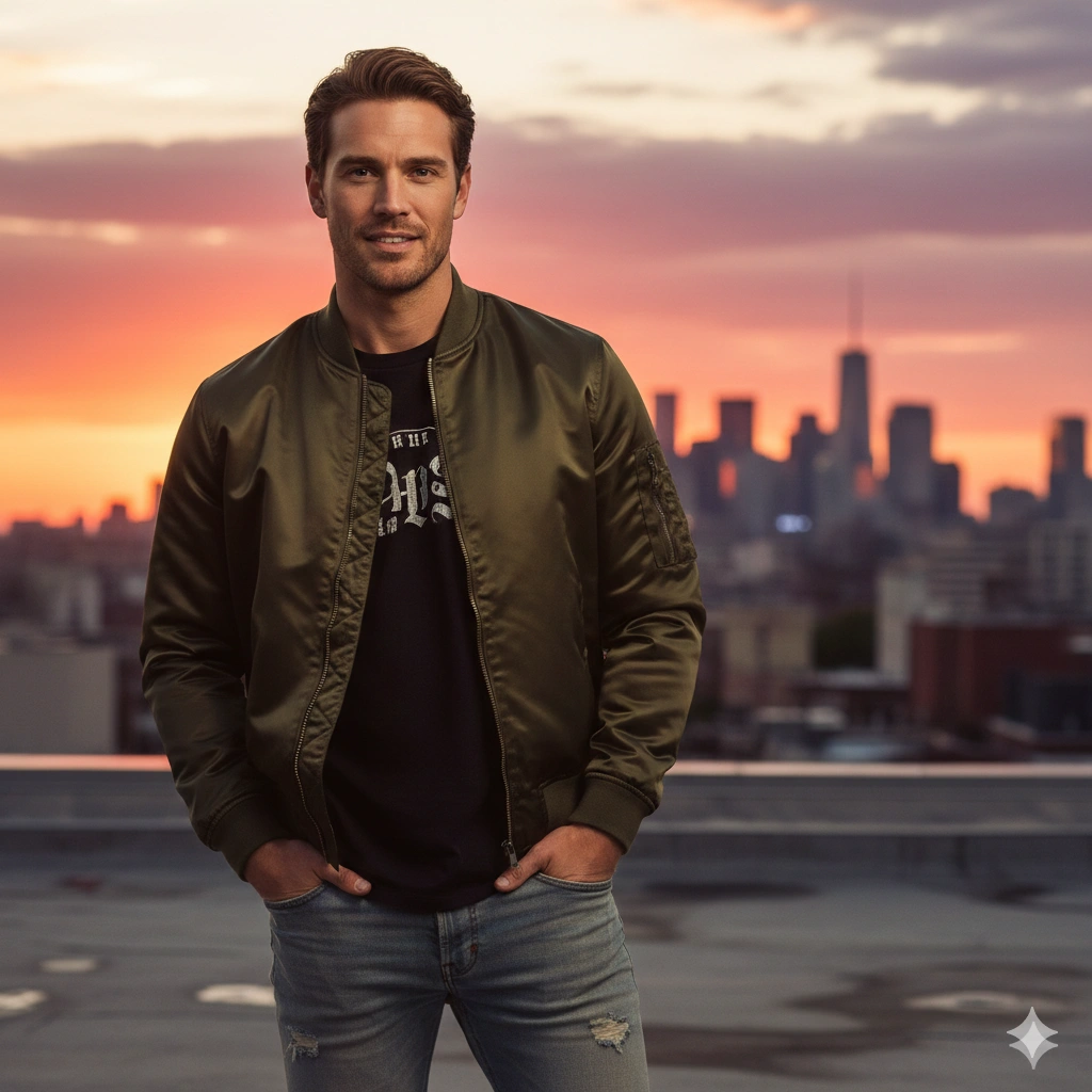 Rooftop streetwear portrait AI generation example for Streetwear Boy