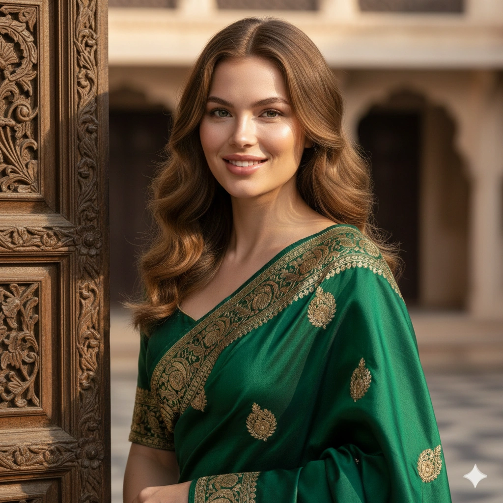 Traditional Saree Female Portrait AI generation example for Traditional Portrait