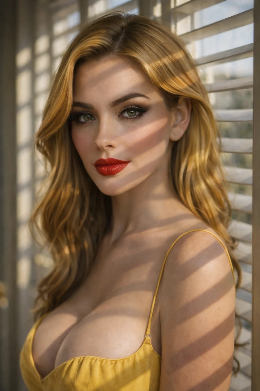 Golden Hour Cinematic Portrait Photography Style AI AI generation example for Hot Girl Portrait - {
  "subject": {
    "description": "A young woman with soft facial features, smooth glowing skin,...