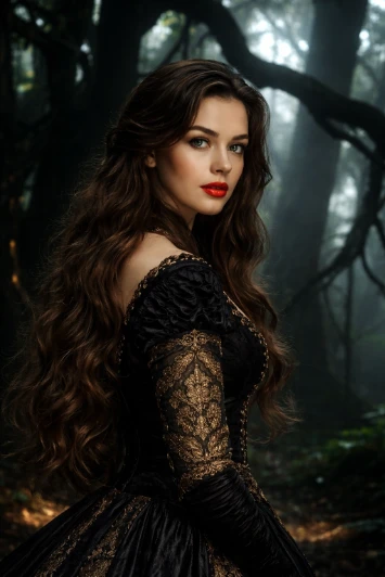 Dark Gothic Forest Woman – Ultra Realistic Cinematic Fantasy Portrait Prompt