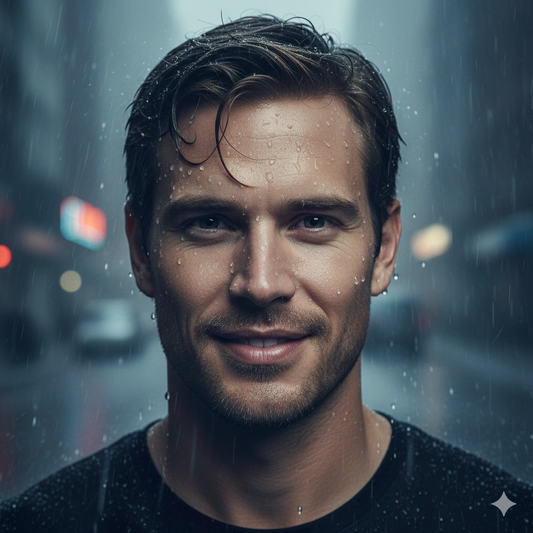 Google Gemini AI Rain Portrait Photo Editing Prompt 1